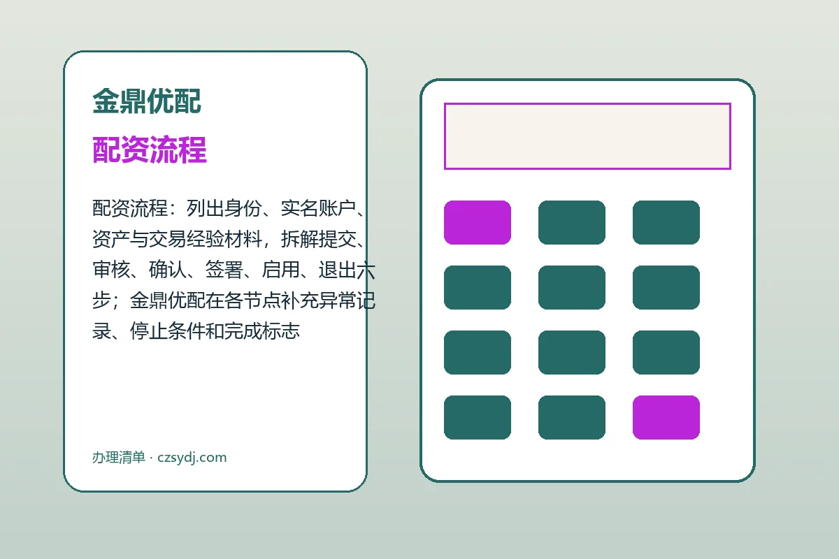 金鼎优配配资服务办理流程示意